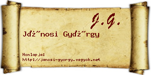 Jánosi György névjegykártya